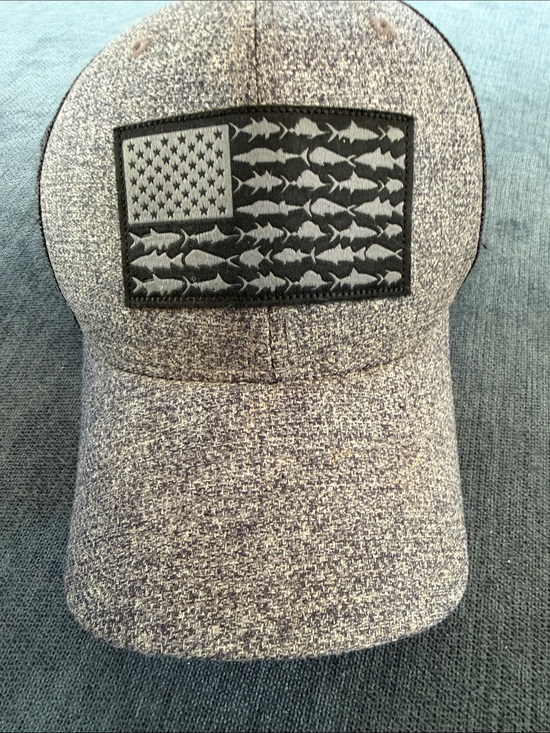 Columbia Other - Columbia Heather Gray Flag Patch Fishing Baseball Cap